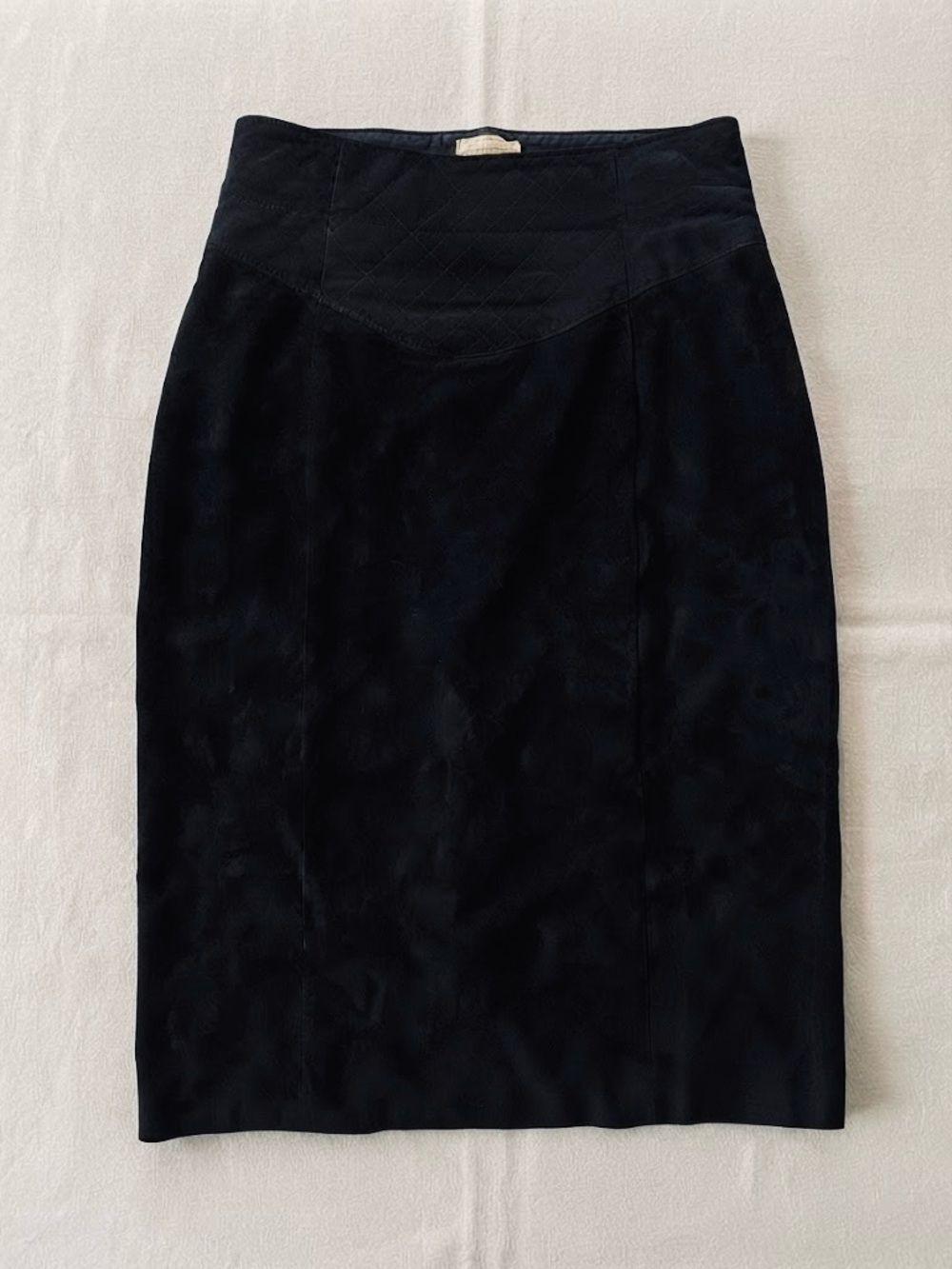 Danier Black Suede Leather Gothic Pencil Skirt 🖤✨ Size 8 Retro / 80s-90s
